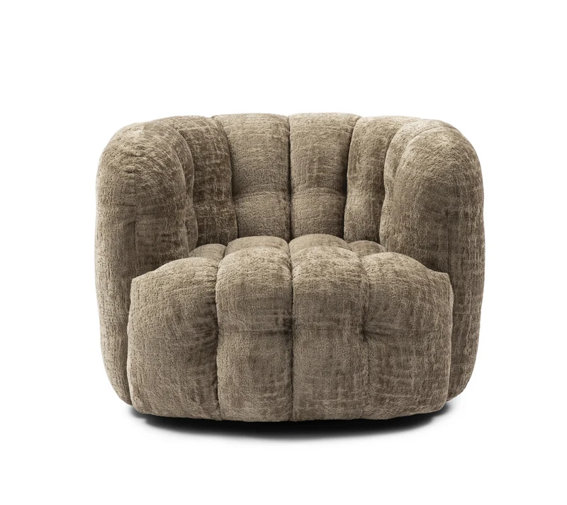 Riviera Maison Arosa Swivel Sessel, Open Weave, Taupe