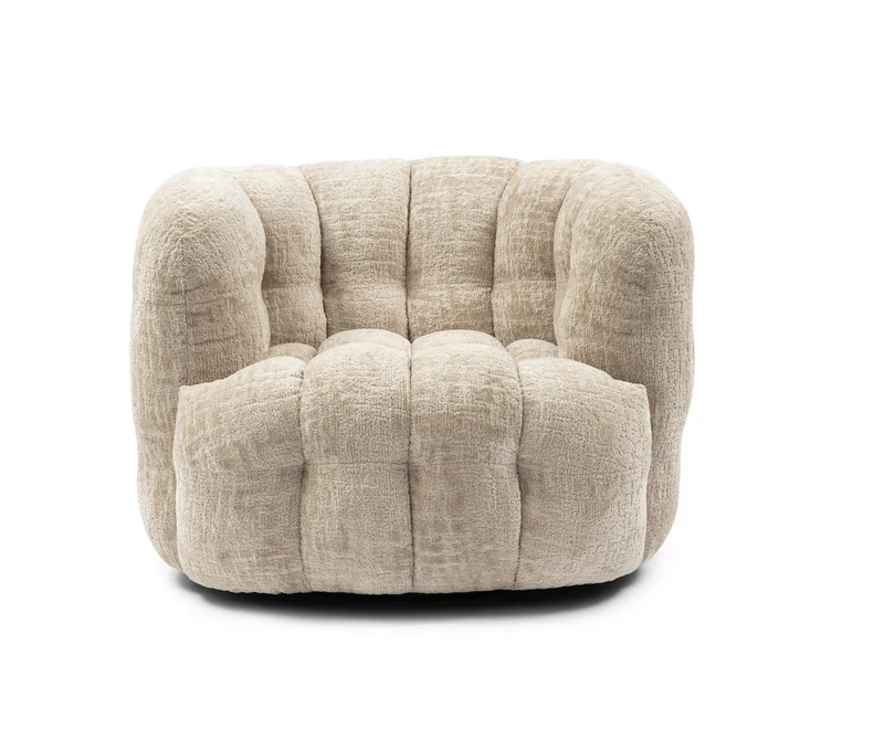 Riviera Maison Arosa Swivel Sessel, Open Weave, Natural