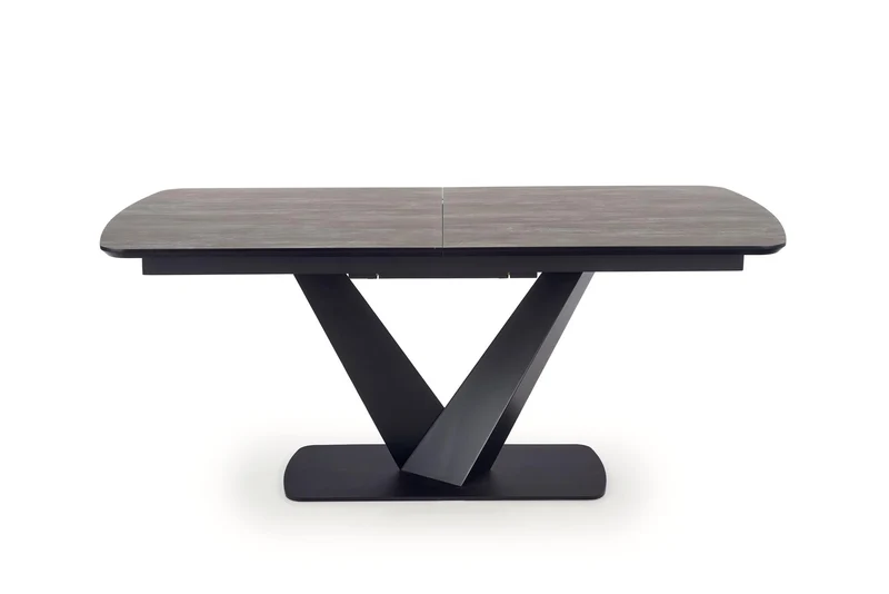 Tavolo allungabile in legno MDF laccato grigio con gambe in acciaio nero Vinston 180x95 cm - allungabile a 230 cm
