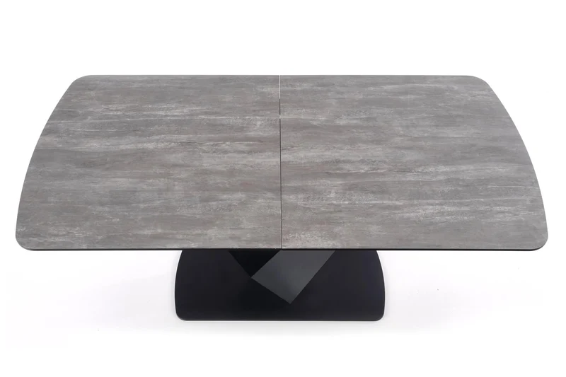 Tavolo allungabile in legno MDF laccato grigio con gambe in acciaio nero Vinston 180x95 cm - allungabile a 230 cm