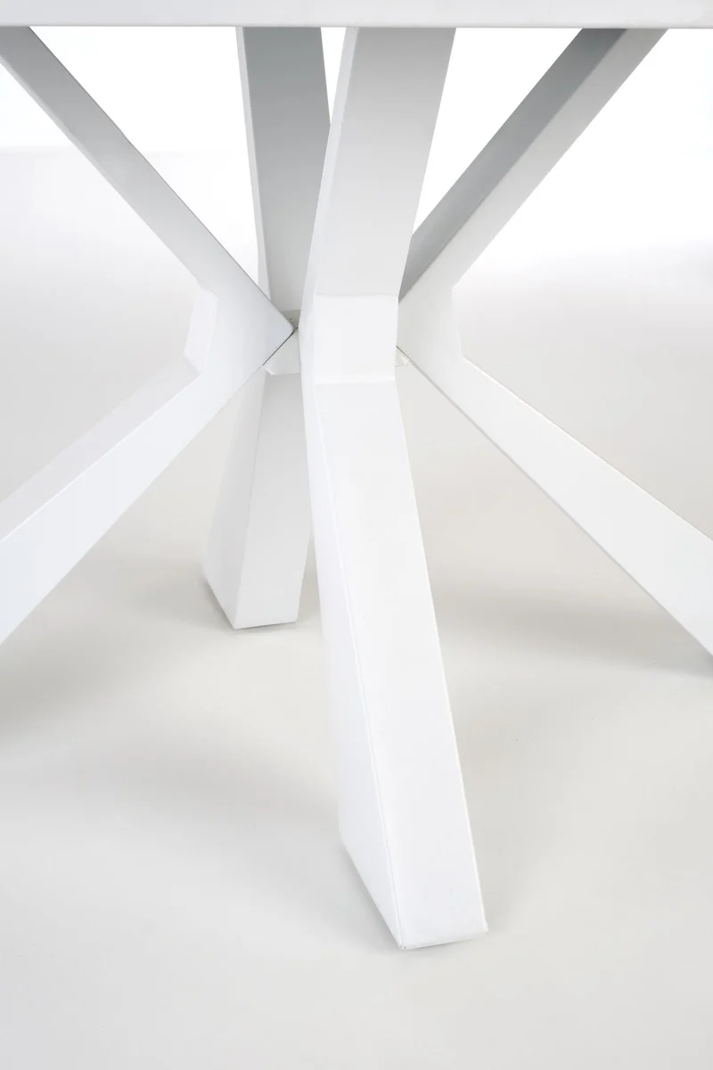 Tavolo allungabile in pietra sinterizzata effetto marmo bianco con gambe in acciaio bianco Vivaldi 160x89 cm - allungabile fino a 200 cm
