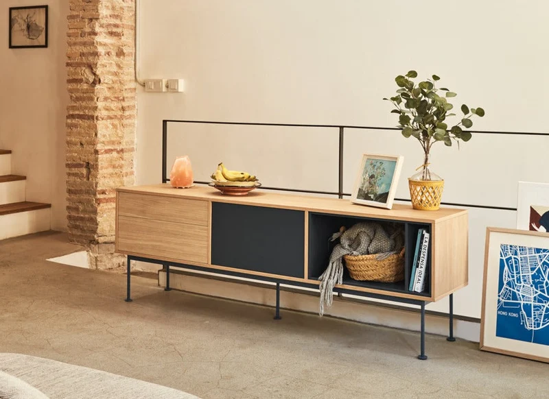 Mobile TV quercia grigio antracite Yoko di Teulat 180x59 cm