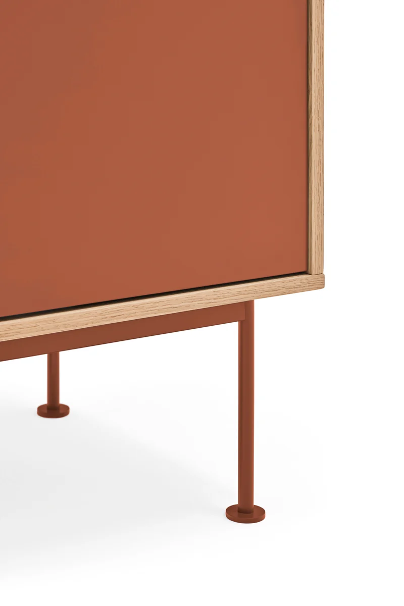 Madia 3 cassetti 2 ante quercia terracotta Yoko di Teulat 180x81 cm