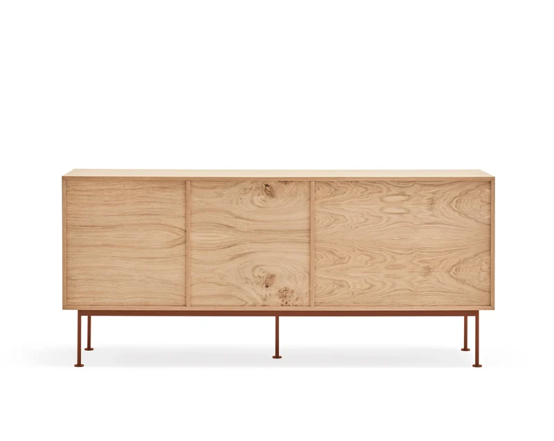 Madia 3 cassetti 2 ante quercia terracotta Yoko di Teulat 180x81 cm