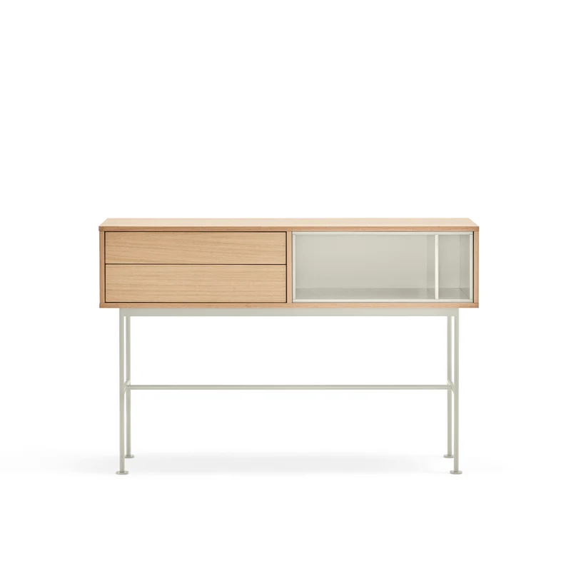 Consolle 2 cassetti quercia crema Yoko di Teulat 120x80 cm