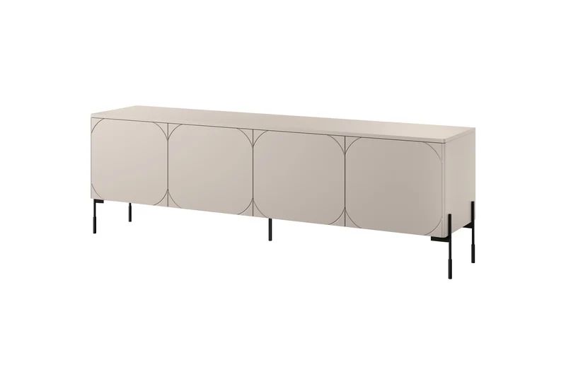 Mobile TV 4 ante con piede in metallo cashmere Sonatia 204x65 cm