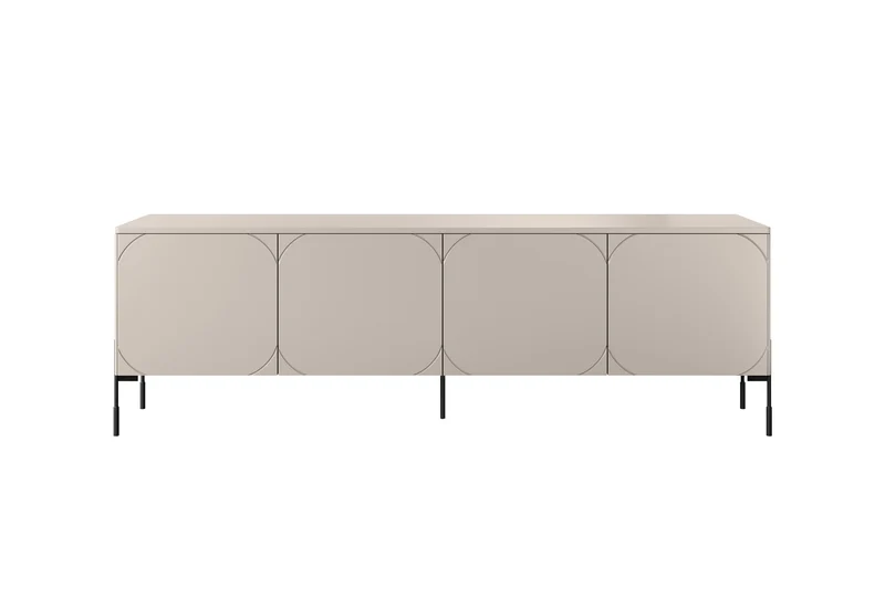 Mobile TV 4 ante con piede in metallo cashmere Sonatia 204x65 cm