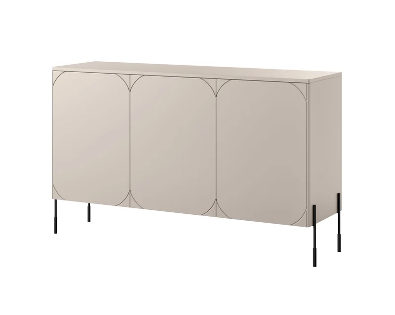 Madia 3 ante cashmere con piede in metallo Sonatia 154x90 cm