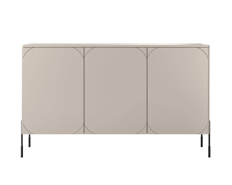 Madia 3 ante cashmere con piede in metallo Sonatia 154x90 cm