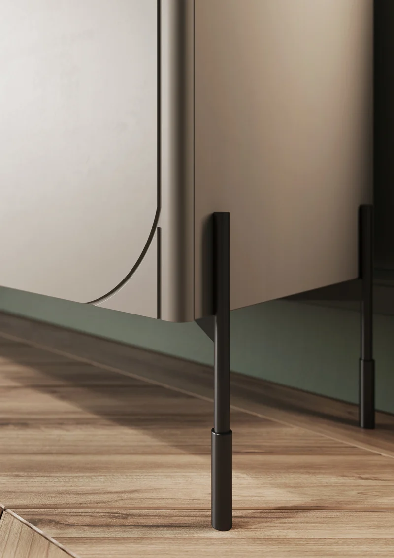 Credenza 2 ante con piede in metallo cashmere Sonatia 124x140 cm