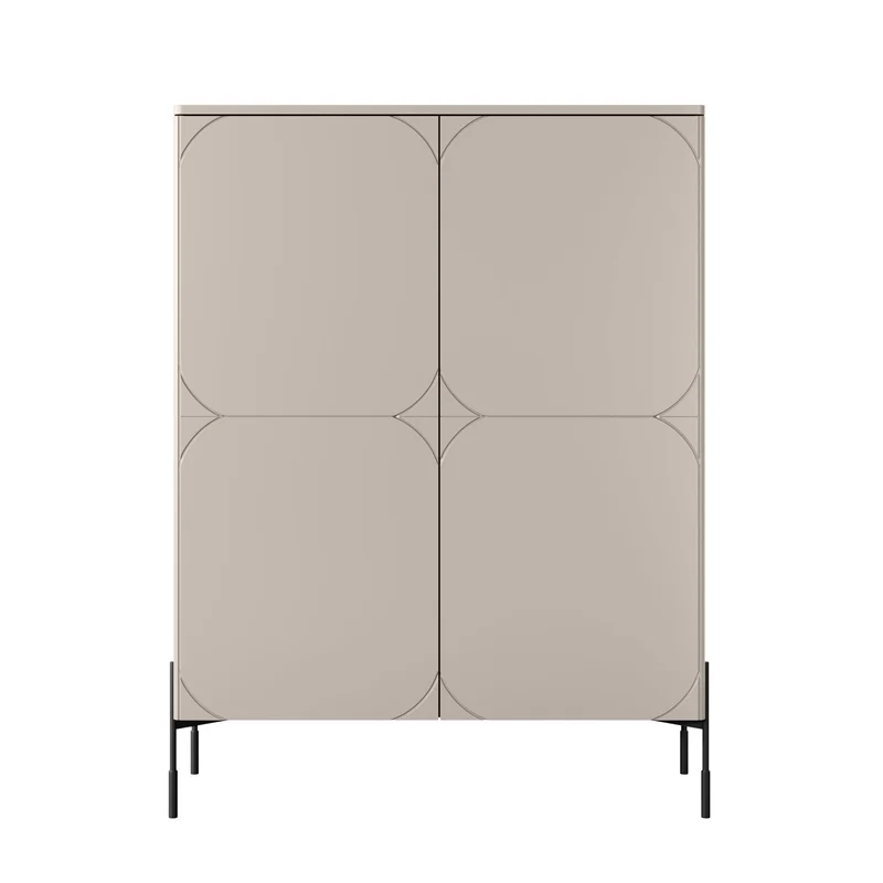 Credenza 2 ante con piede in metallo cashmere Sonatia 124x140 cm
