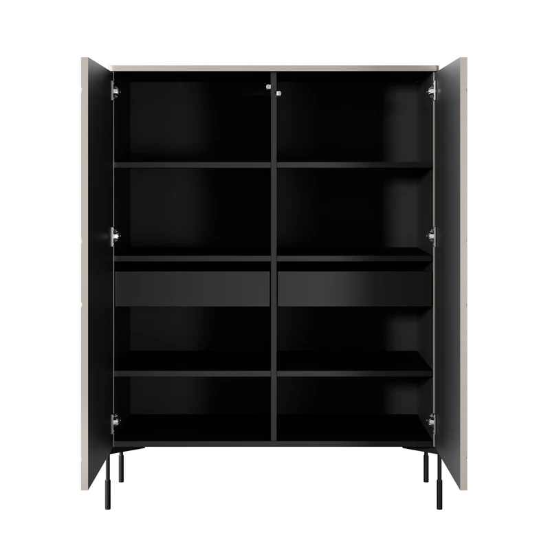 Credenza 2 ante con piede in metallo cashmere Sonatia 124x140 cm