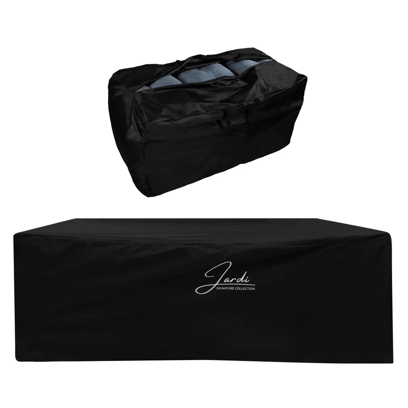 Set da Giardino in Alluminio 4 Pezzi con Cassapanca in Rattan Nero – Grigio Antracite