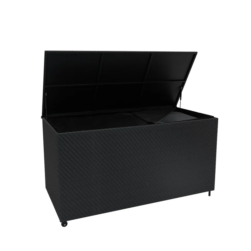 Baule in Rattan Nero 700L Per Esterno