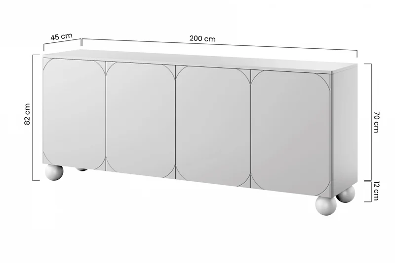 Madia 4 ante cashmere Sonatia 204x90 cm