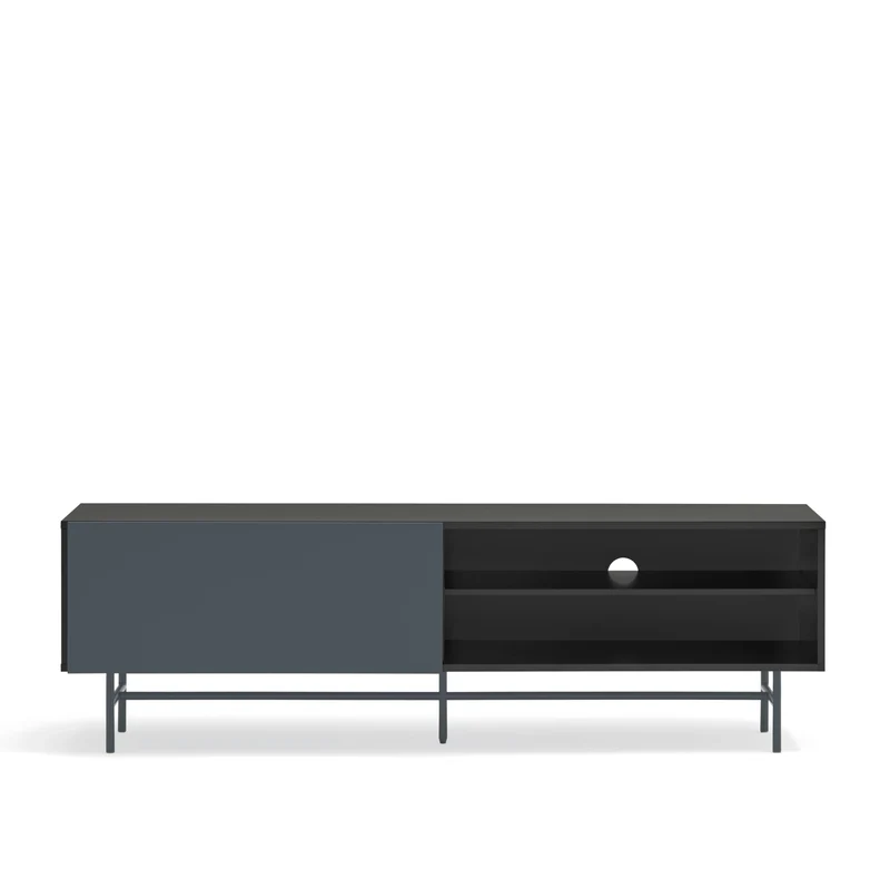 Mobile TV 2 ante e 2 cassetti laccato con piede in ferro Nube di Teulat 180x56 cm