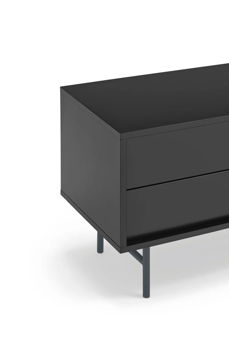 Mobile TV 2 ante e 2 cassetti laccato con piede in ferro Nube di Teulat 180x56 cm