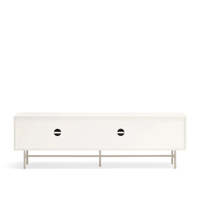 Mobile TV 2 ante e 2 cassetti laccato con piede in ferro Nube di Teulat 180x56 cm