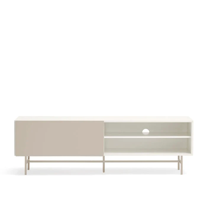 Mobile TV 2 ante e 2 cassetti laccato con piede in ferro Nube di Teulat 180x56 cm