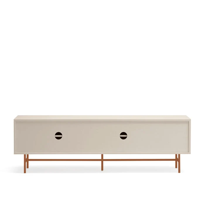 Mobile TV 2 ante e 2 cassetti laccato con piede in ferro Nube di Teulat 180x56 cm