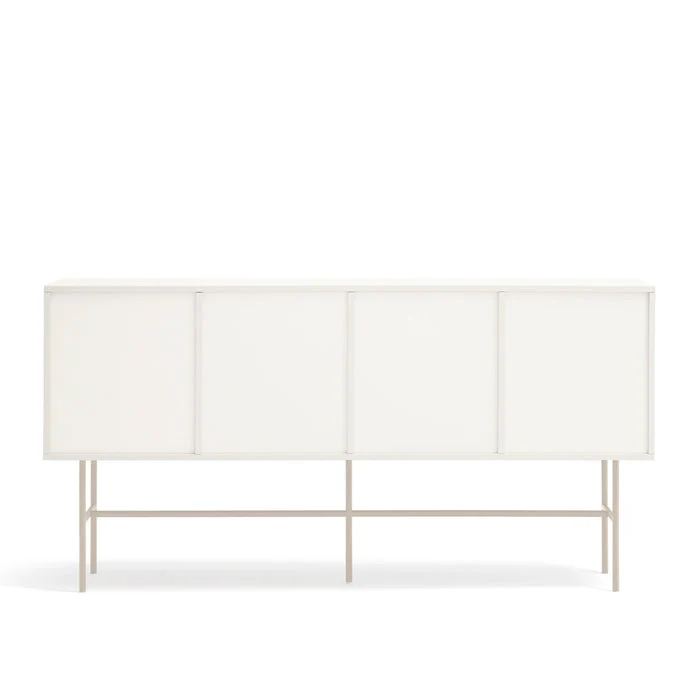Madia 3 cassetti anta scorrevole laccata con piede in ferro Nube di Teulat 180x45cm