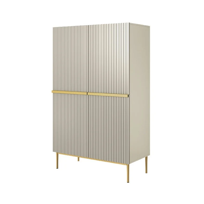Credenza cashmere 2 ante con piede in metallo oro Nicole 100 x 160 cm