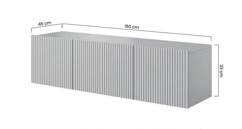 Mobile TV sospeso cashmere con 2 ante a ribalta 1 cassetto Nicole 150x45 cm