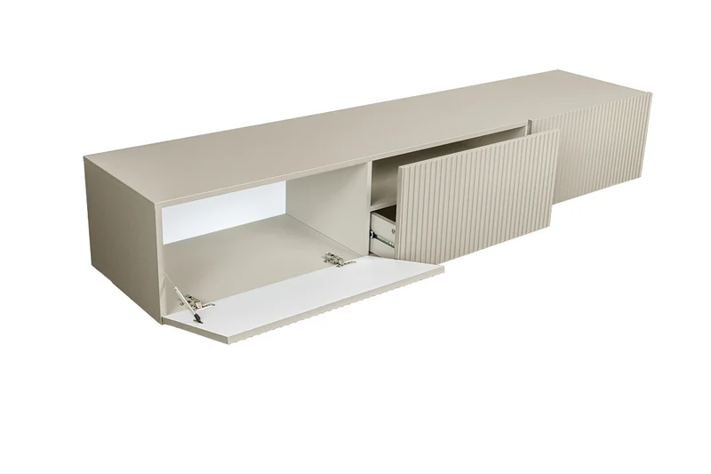 Mobile TV sospeso cachemire con 2 ante a ribalta 1 cassetto Nicole 200 x 45 cm