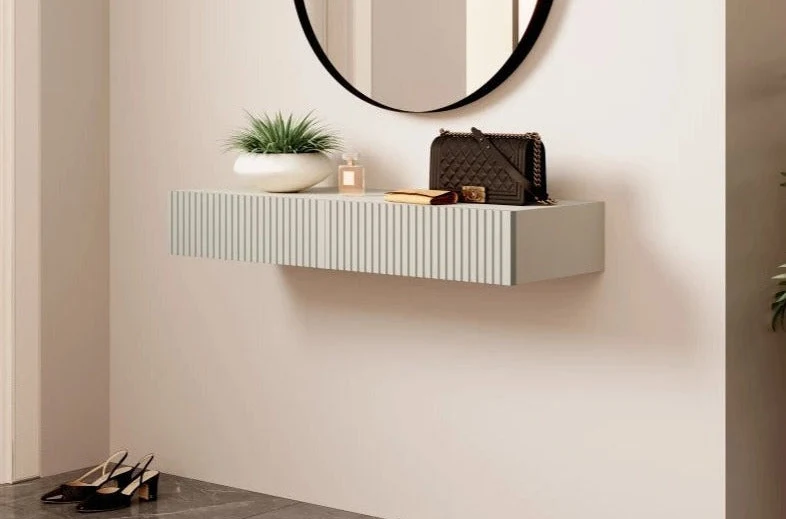 Consolle sospesa cashmere 2 cassetti Nicole 100x41 cm