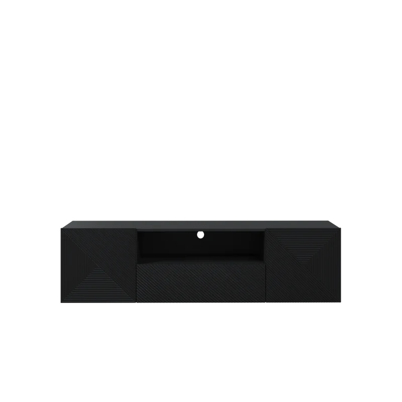 Mobile TV sospeso 2 ante 1 cassetto in legno laminato Asha 167 x 40 cm