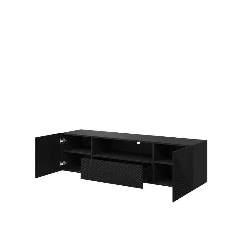 Mobile TV sospeso 2 ante 1 cassetto in legno laminato Asha 167 x 40 cm