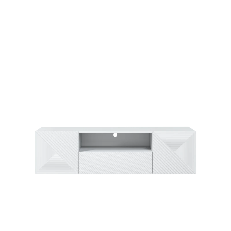 Mobile TV sospeso 2 ante 1 cassetto in legno laminato Asha 167 x 40 cm