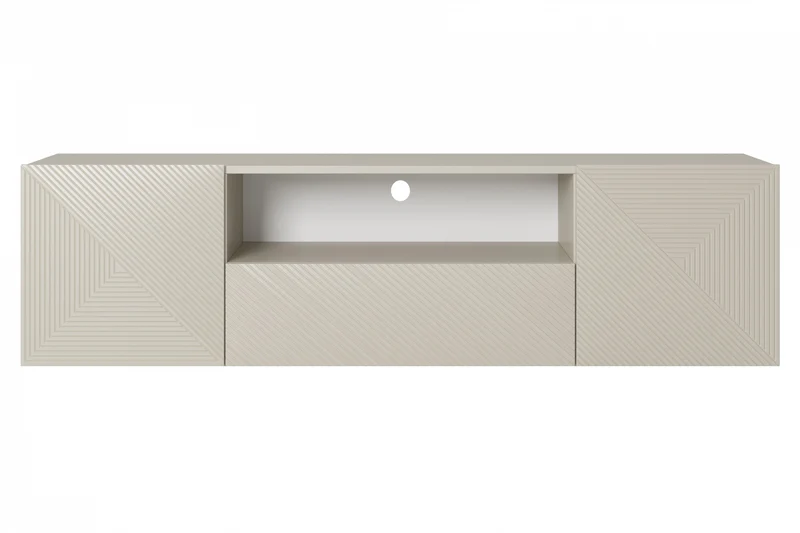 Mobile TV sospeso 2 ante 1 cassetto in legno laminato Asha 167 x 40 cm