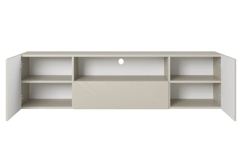 Mobile TV sospeso 2 ante 1 cassetto in legno laminato Asha 167 x 40 cm