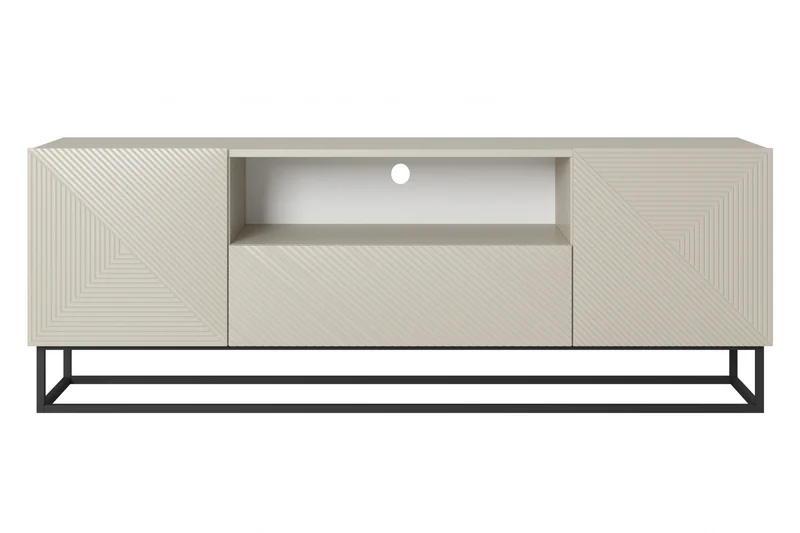 Mobile TV 2 ante 1 cassetto in legno laminato con piede in metallo Asha 167x40 cm