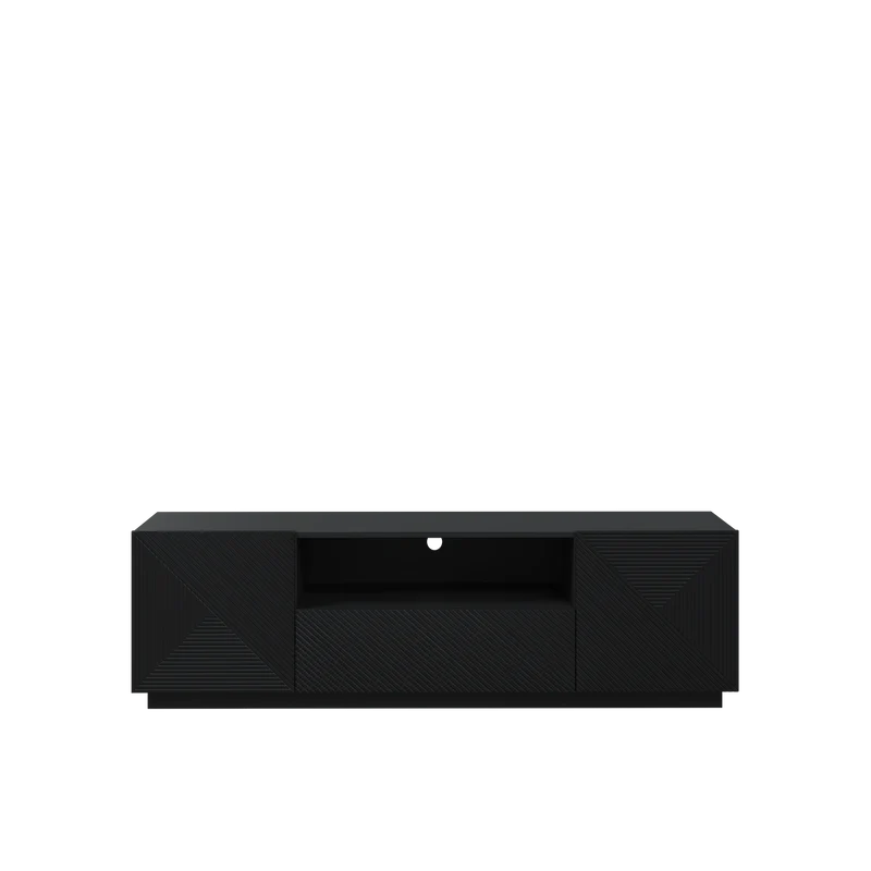 Mobile TV 2 ante 1 cassetto in legno laminato Asha 167 x 40 cm