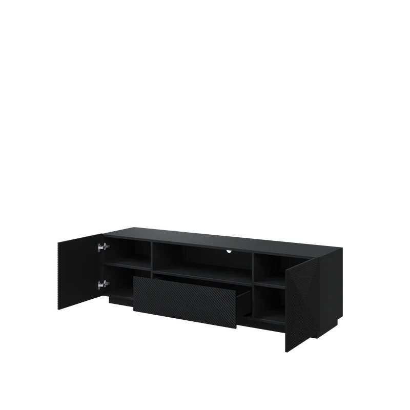 Mobile TV 2 ante 1 cassetto in legno laminato Asha 167 x 40 cm