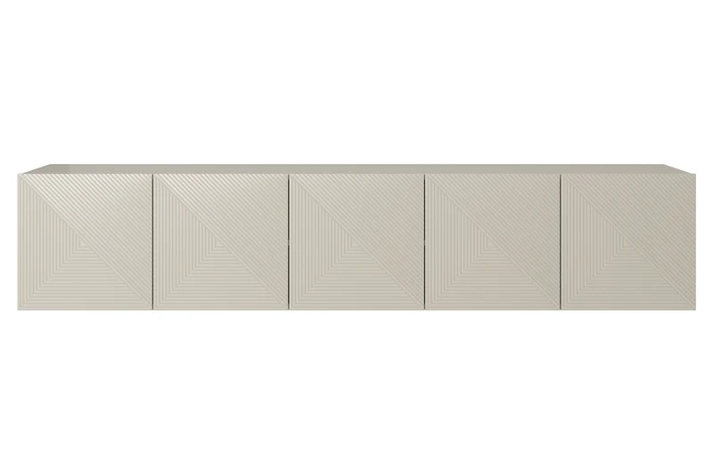 Mobile TV sospeso 5 ante in legno laminato Asha 200 x 40 cm