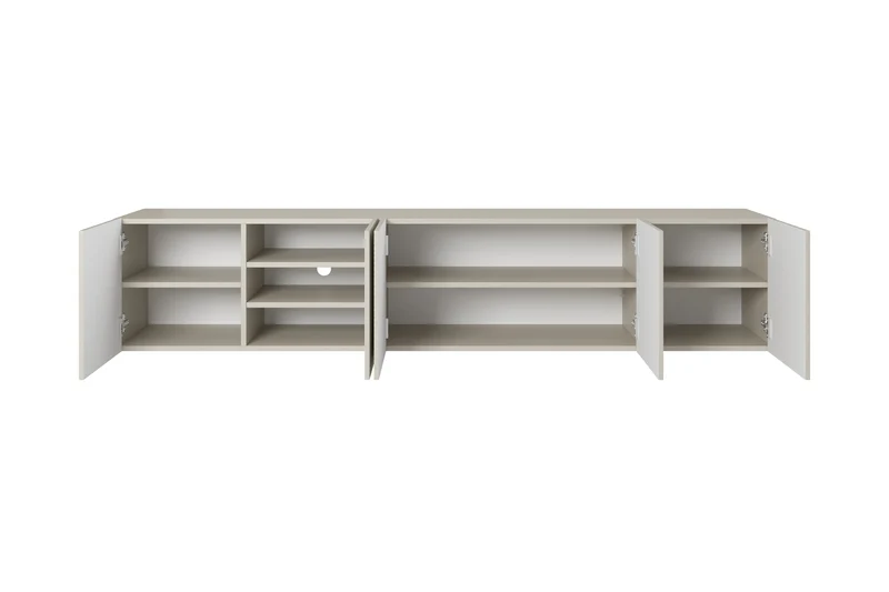 Mobile TV sospeso 5 ante in legno laminato Asha 200 x 40 cm