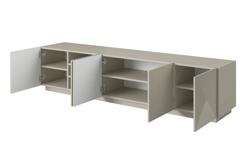 Mobile TV 5 ante in legno laminato Asha 200 x 40 cm