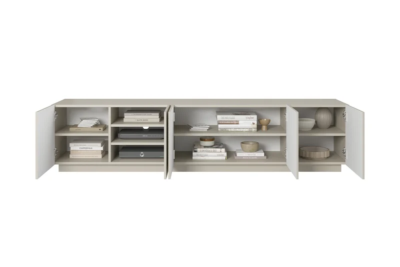Mobile TV 5 ante in legno laminato Asha 200 x 40 cm