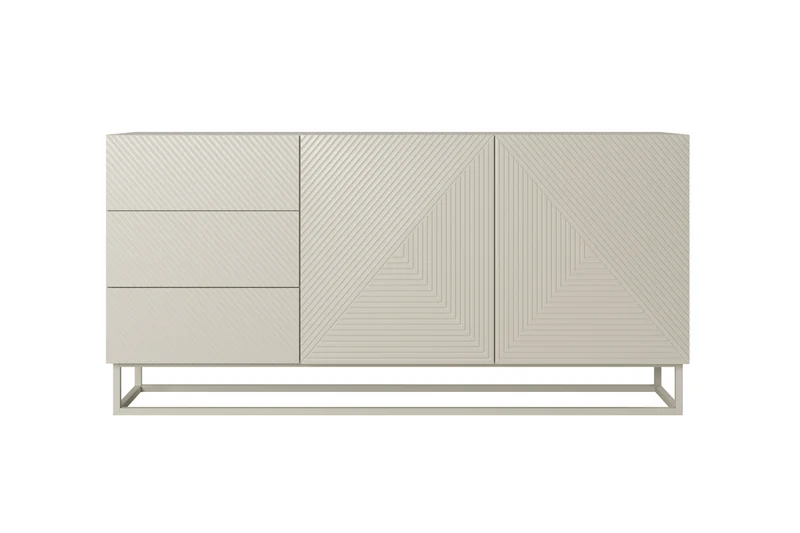 Madia 2 ante 3 cassetti in legno laminato con piede in metallo Asha 167x43 cm