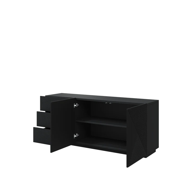 Madia 2 ante 3 cassetti in legno laminato Asha 167x43 cm