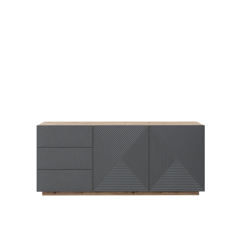Madia 2 ante 3 cassetti in legno laminato Asha 167x43 cm