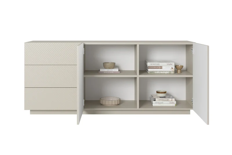 Madia 2 ante 3 cassetti in legno laminato Asha 167x43 cm