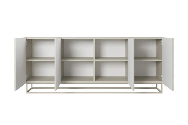 Madia 4 ante in legno laminato con piede in metallo Asha 200 x 43 cm