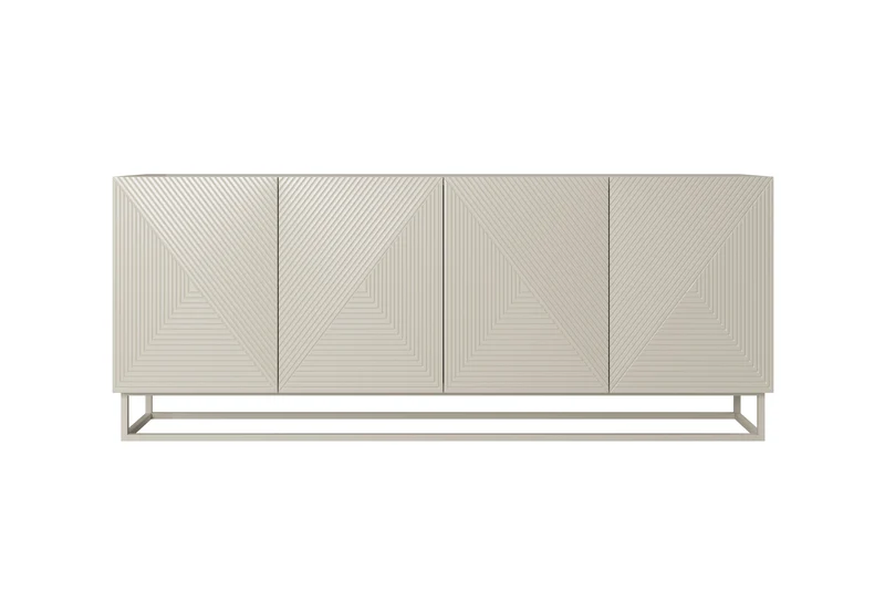 Madia 4 ante in legno laminato con piede in metallo Asha 200 x 43 cm