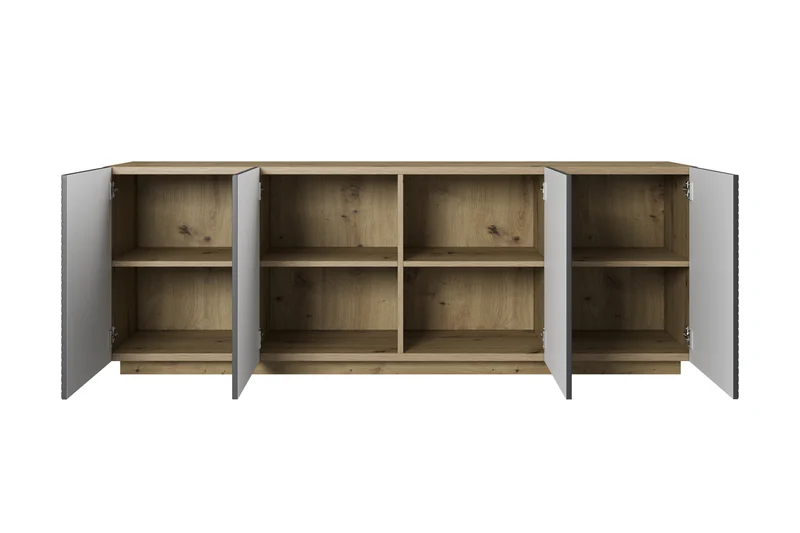 Madia 4 ante in legno laminato Asha 200 x 43 cm