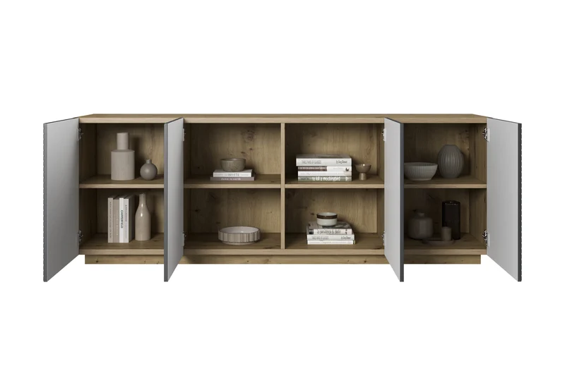 Madia 4 ante in legno laminato Asha 200 x 43 cm