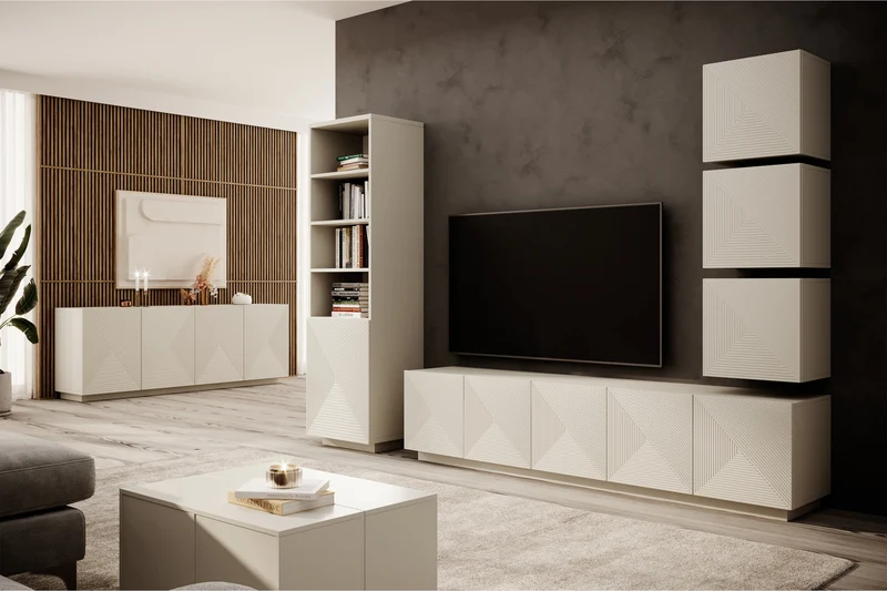 Madia 4 ante in legno laminato Asha 200 x 43 cm